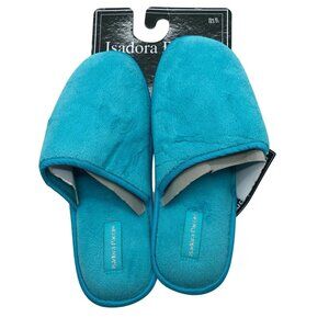 Isadora Paccini Womens Slippers Clog Slip On Fleece Aqua Blue Size 10.5-11